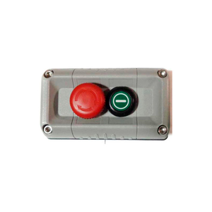 T.E.R., VICTOR WALL MOUNT CONTROL STATION, GRAY, 2 HOLE, E-STOP + START by Springer Controls Co. Inc