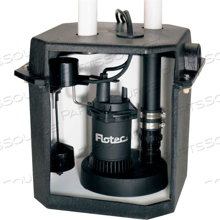 FLOTEC SELF-CONTAINED UNDER SINK BASIN PUMP SYSTEM WITH CHECK VALVE, 1/3 HP SUMP PUMP by Pentair FLOTEC SELF-CONTAINED UNDER SINK BASIN PUMP SYSTEM WITH CHECK VALVE, 1/3 HP SUMP PUMP by Pentair