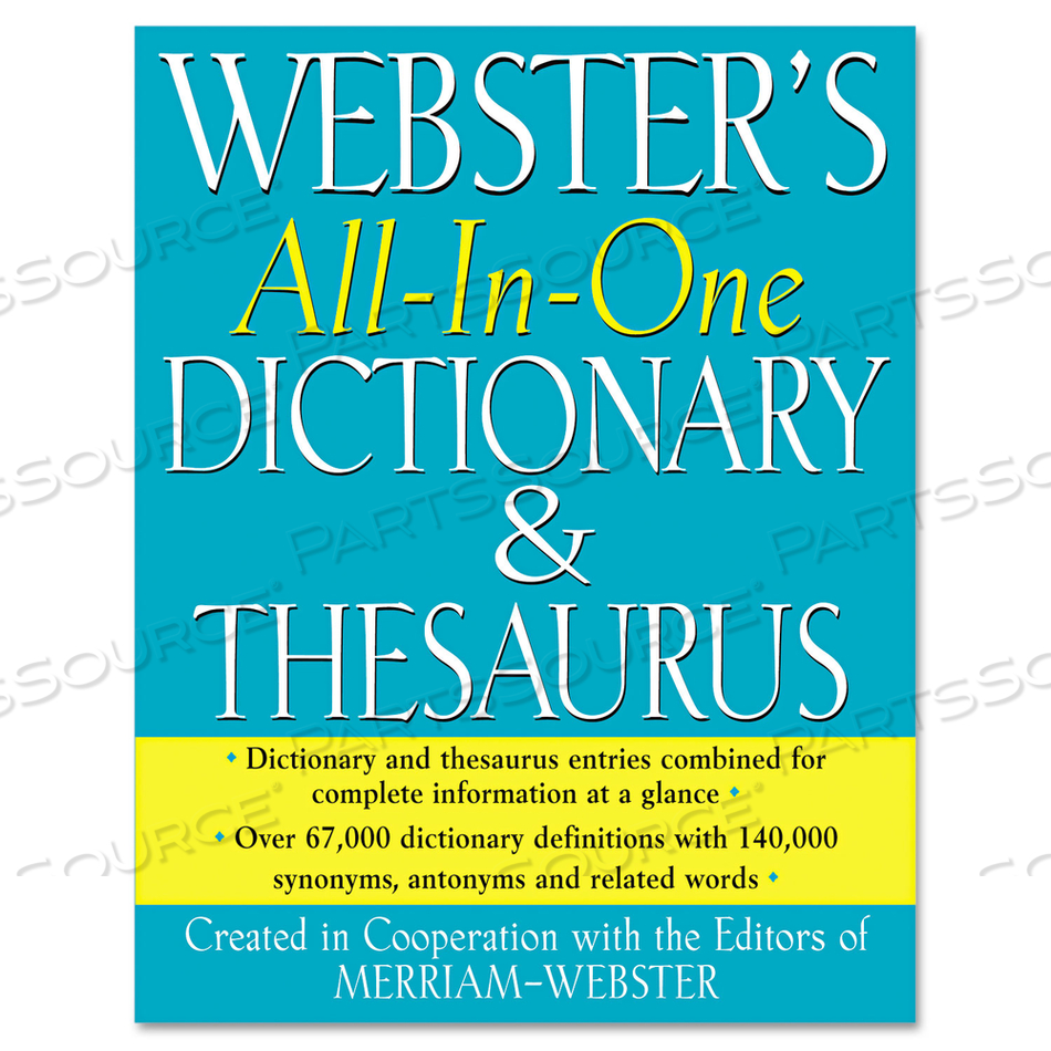 ALL-IN-ONE DICTIONARY/THESAURUS, HARDCOVER, 768 PAGES by Merriam Webster ALL-IN-ONE DICTIONARY/THESAURUS, HARDCOVER, 768 PAGES by Merriam Webster