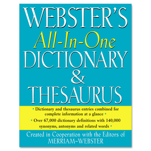 ALL-IN-ONE DICTIONARY/THESAURUS, HARDCOVER, 768 PAGES by Merriam Webster