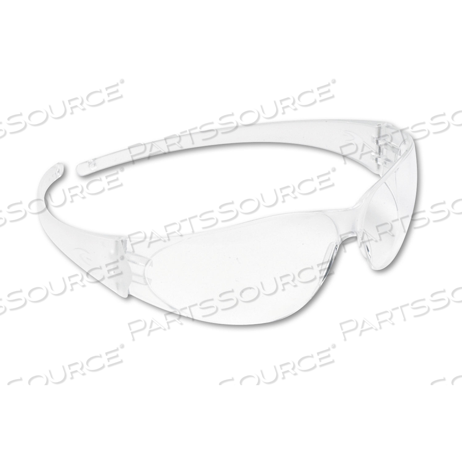 CHECKMATE WRAPAROUND SAFETY GLASSES, CLR POLYCARBONATE FRAME, COATED CLEAR LENS by MCR Safety