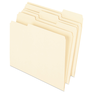 EARTHWISE BY PENDAFLEX 100% RECYCLED MANILA FILE FOLDER, 1/3-CUT TABS: ASSORTED, LETTER, 0.75" EXPANSION, MANILA, 100/BOX by Esselte Pendaflex Corp.