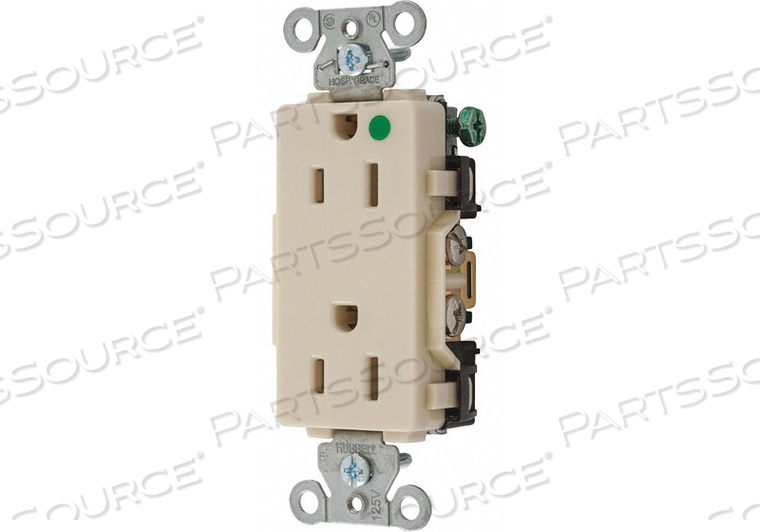 STRAIGHT BLADE RECEPTACLE, 125V, 15A, 2P, 3W by Hubbell Incorporated, Wiring Device-Kellums