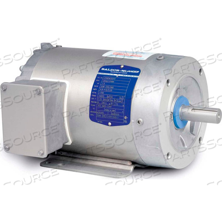 MOTOR, .75HP, 1750RPM, 3PH, 60HZ, 56C, 3514M, TENV, F1 by BALDOR