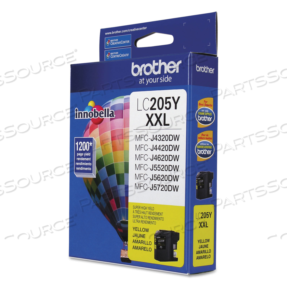 LC205Y INNOBELLA SUPER HIGH-YIELD INK, 1,200 PAGE-YIELD, YELLOW by Brother