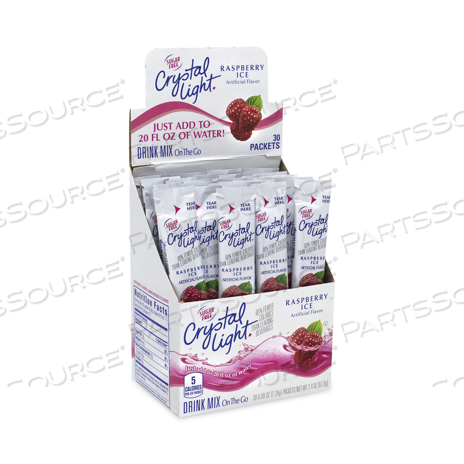 ON-THE-GO SUGAR-FREE DRINK MIX, RASPBERRY ICE, 0.08 OZ SINGLE-SERVING TUBES, 30/PK, 2 PK/BOX 