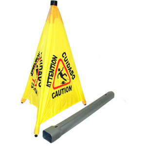 POP UP SAFETY CONE 31" YELLOW/BLACK, MULTI-LINGUAL by Impact Products