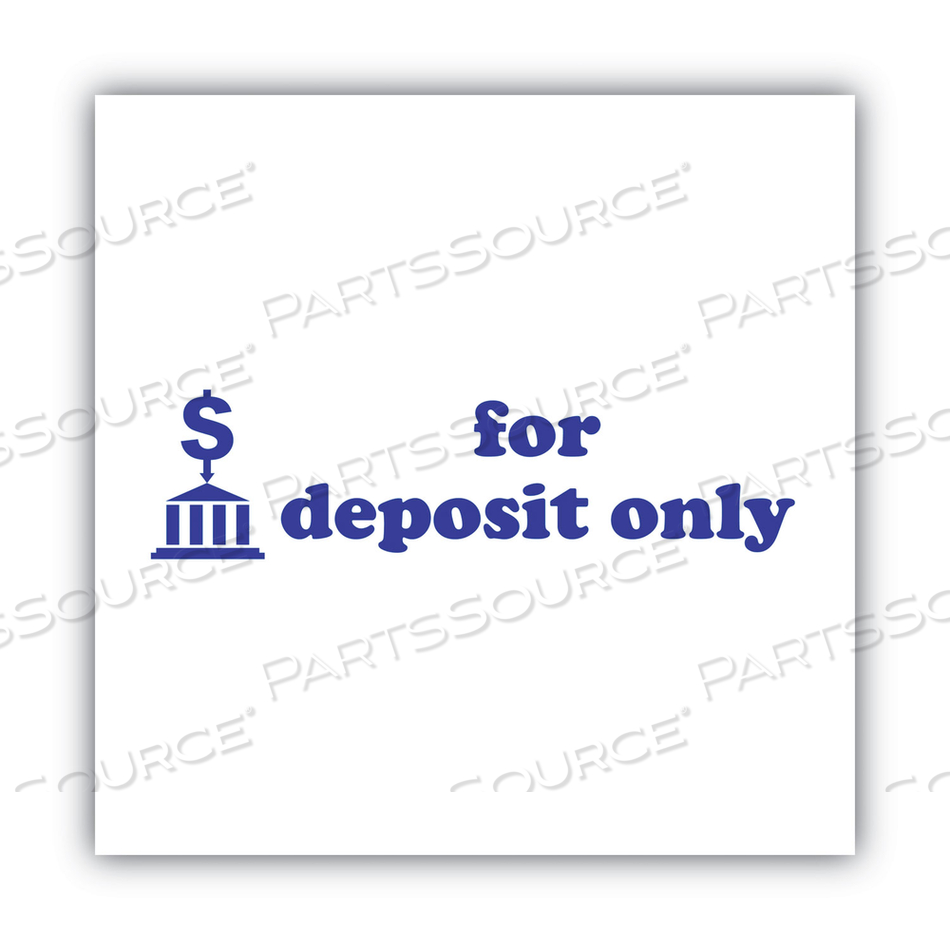 PRE-INKED SHUTTER STAMP, BLUE, FOR DEPOSIT ONLY, 1.63 X 0.5 