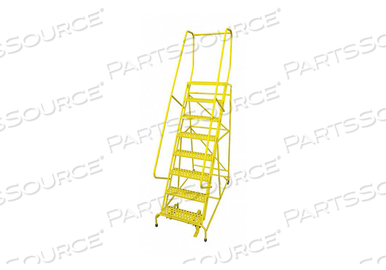 ROLLING LADDER STEEL 110IN. H. YELLOW by Cotterman