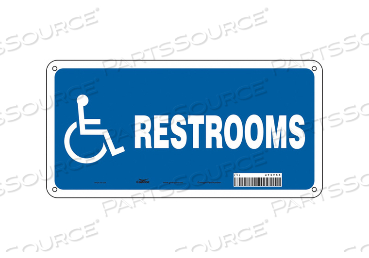 RESTROOM SIGN 12 W 6 H 0.055 THICK 