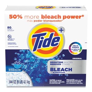 LAUNDRY DETERGENT WITH BLEACH, TIDE ORIGINAL SCENT, POWDER, 144 OZ BOX by Tide