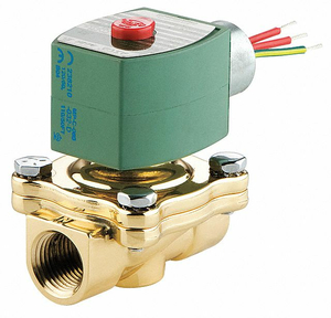 SOLENOID VALVE WITH MANUALOPERATOR BRASS by Red-Hat