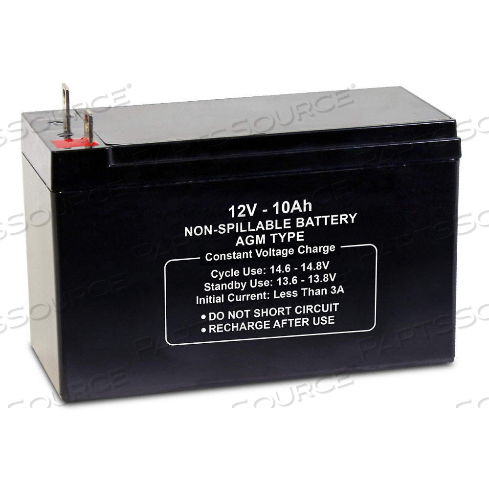 SEALED LEAD ACID BATTERY, 12V DC, 10 AH CAPACITY, 4.19 IN HT, 2.56 IN WD, 5.94 IN DP SEALED LEAD ACID BATTERY, 12V DC, 10 AH CAPACITY, 4.19 IN HT, 2.56 IN WD, 5.94 IN DP