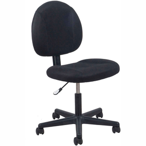 ESSENTIALS UPHOLSTERED ARMLESS SWIVEL TASK CHAIR, BLACK by OFM Inc