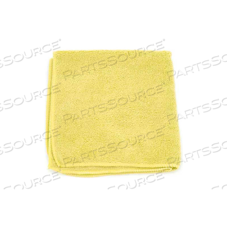 MICROWORKS MICROFIBER TOWEL 12" X 12" 220GSM, YELLOW 12 TOWELS/PACK by Hospeco