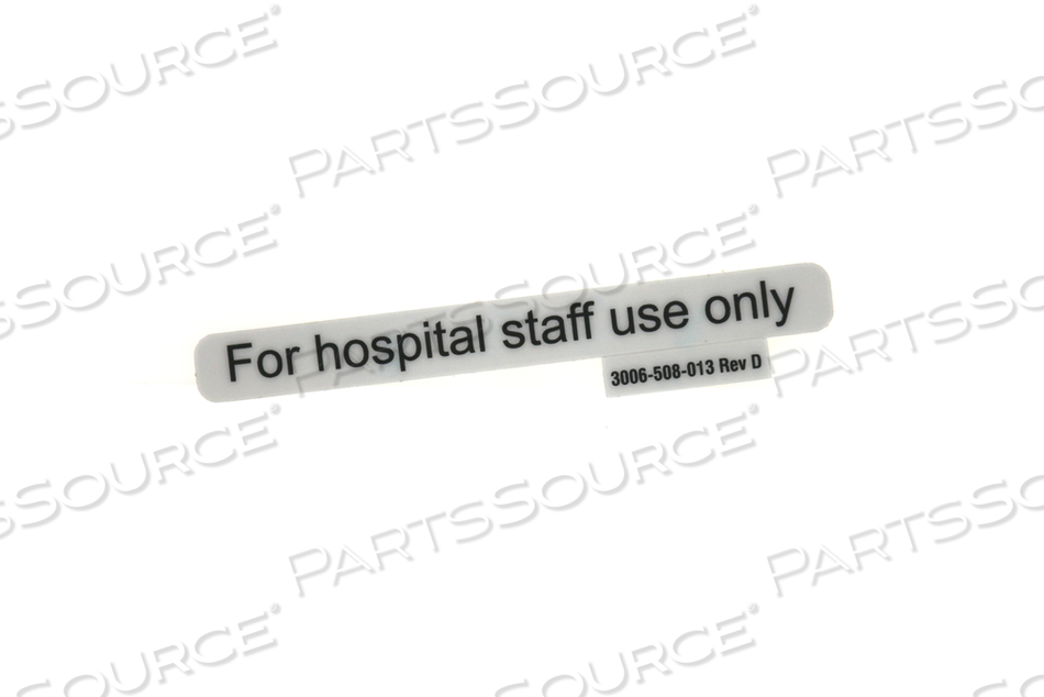 HOSPITAL STAFF USE LABEL, LID FOR STANDARD BED FOOTBOARD MODULE ASSEMBLY by Stryker Medical