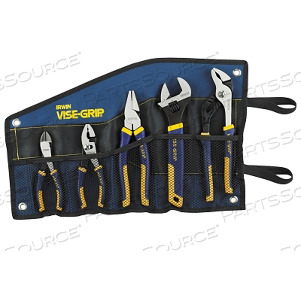VISE-GRIP 5-PC PROPLIER KITBAG SET, SLIP JOINT/DIAGONAL/LINEMAN PLIER/ADJUSTABLE WRENCH/GROOVE JOINT by IRWIN Tools