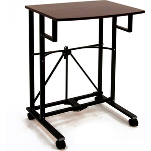 COLLAPSIBLE LAPTOP TROLLEY, WOOD TOP, BLACK by Origami Rack