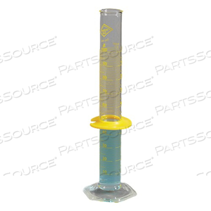 CYLINDER, GRADUATED, CLEAR/YELLOW, 100ML SIZE, BOROSILICATE GLASS by Health Care Logistics (HCL)