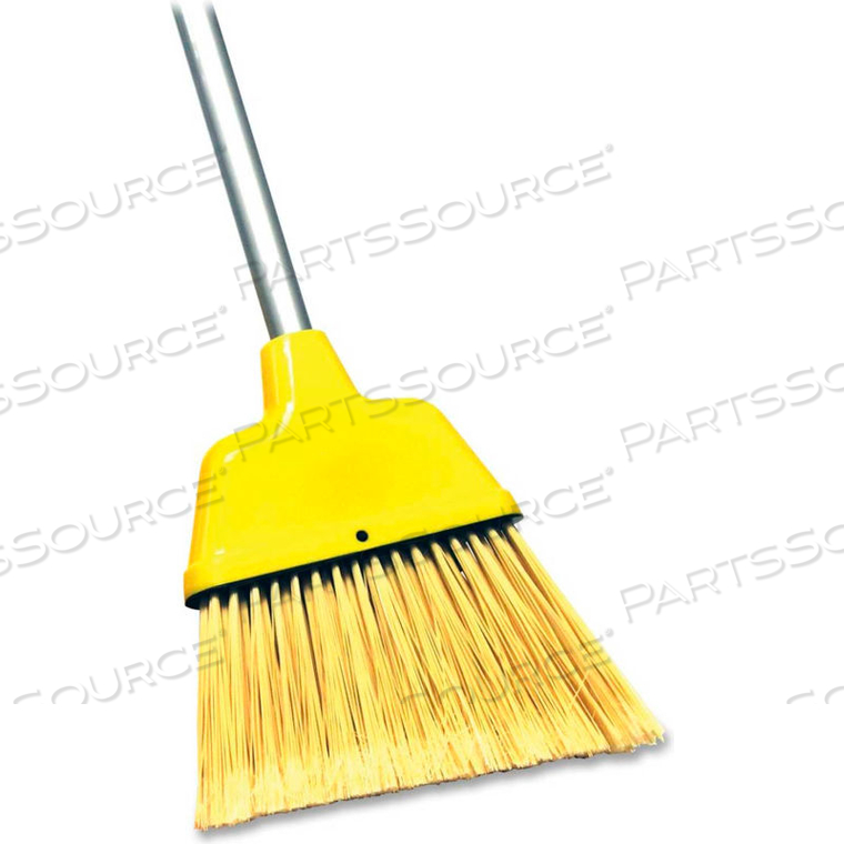 9" WIDE ANGLE BROOM W/ 47" STEEL HANDLE, YELLOW by Genuine Joe