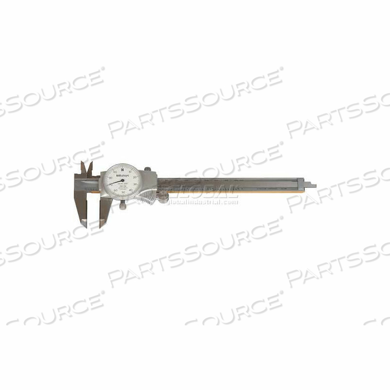 0-6" DIAL CALIPER W/WHITE DIAL & CARBIDE JAWS by Mitutoyo