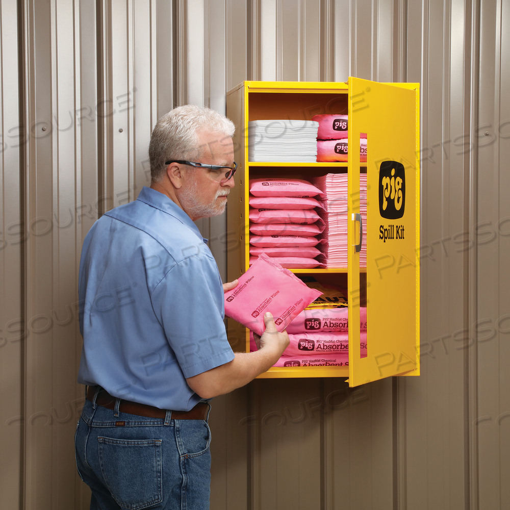 PIG HAZMAT SPILL KIT IN LARGE WALL-MOUNT CABINET by New Pig Corporation PIG HAZMAT SPILL KIT IN LARGE WALL-MOUNT CABINET by New Pig Corporation