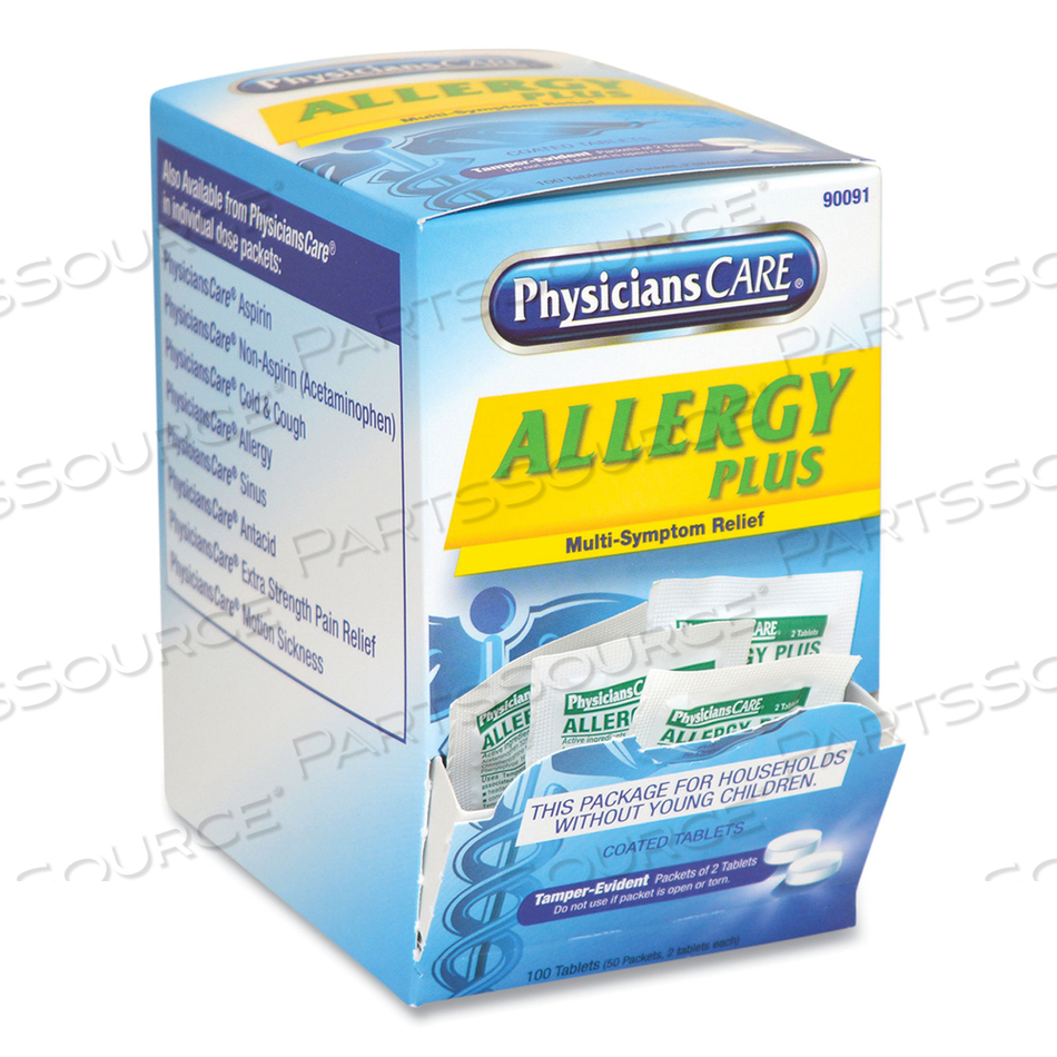ALLERGY ANTIHISTAMINE MEDICATION, 50 DOSES OF TWO TABLETS by Physicianscare ALLERGY ANTIHISTAMINE MEDICATION, 50 DOSES OF TWO TABLETS by Physicianscare