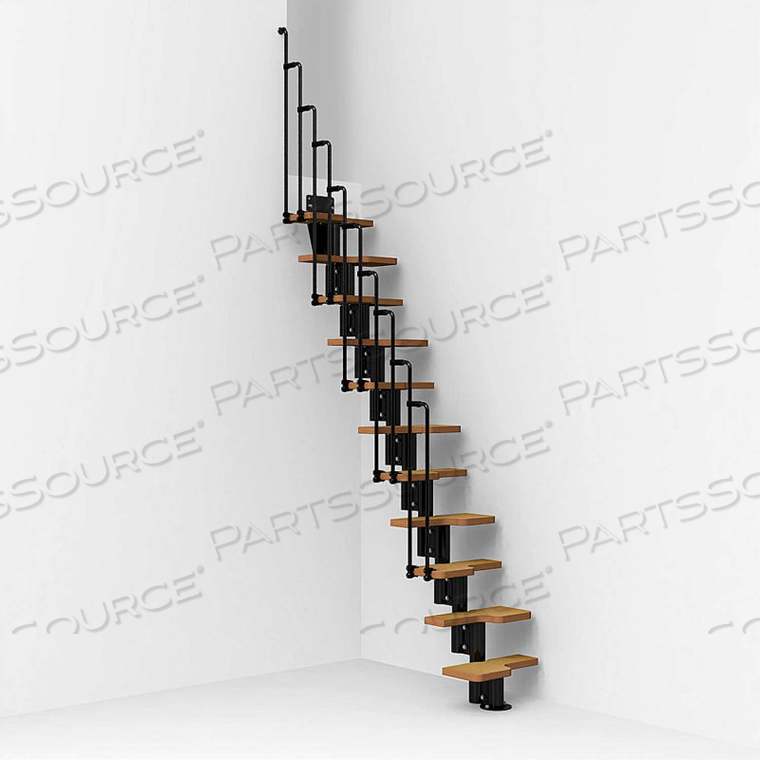 NICE2 MODULAR STAIRCASE KIT, (90-15/16 IN TO 116-15/16 IN), 22" TREAD, BLACK 