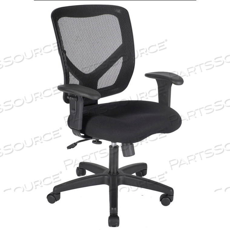 SHOPSOL OFFICE ROOM CHAIR - FABRIC SEAT WITH ADJUSTABLE MESH BACKREST - BLACK by LDS Industries LLC SHOPSOL OFFICE ROOM CHAIR - FABRIC SEAT WITH ADJUSTABLE MESH BACKREST - BLACK by LDS Industries LLC