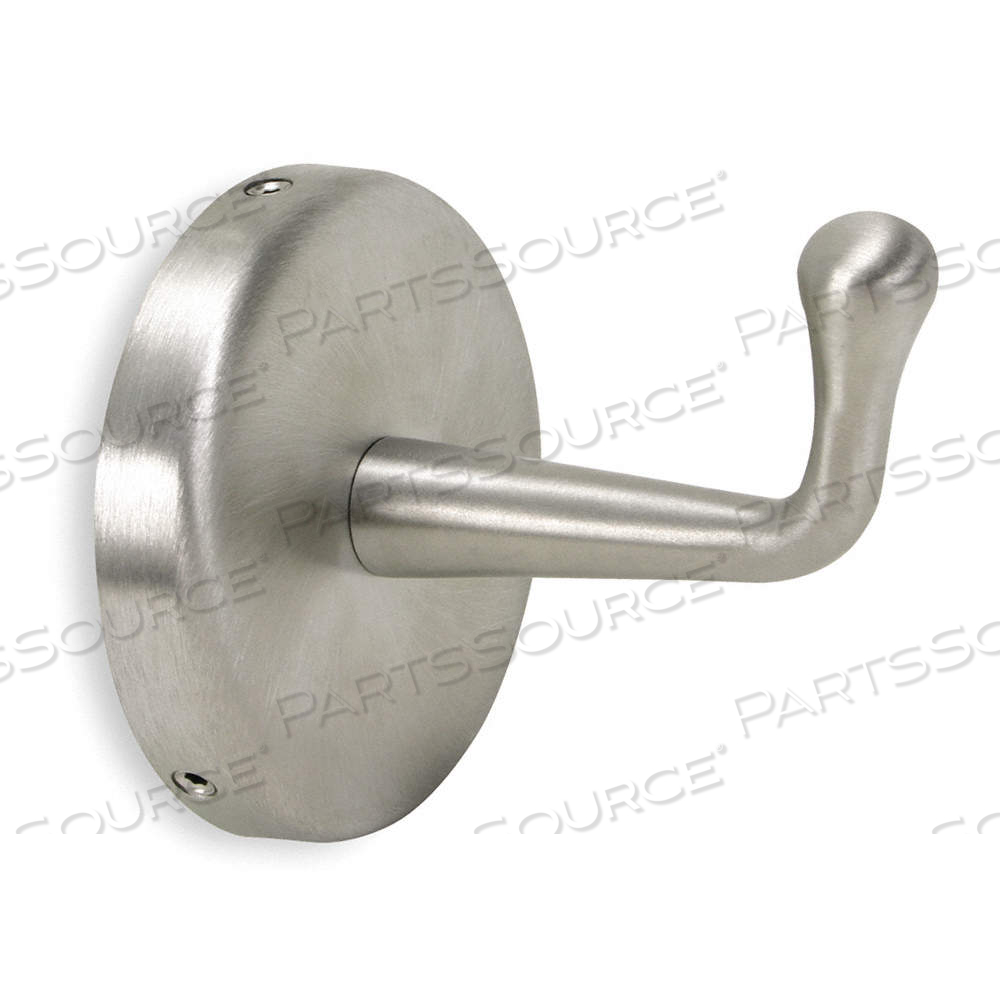 BATHROOM HOOK, 1ECN4, 1 HOOKS, STAINLESS STEEL, SATIN, 3 IN X 3 IN X 3 1/4 IN, WALL by Approved Vendor