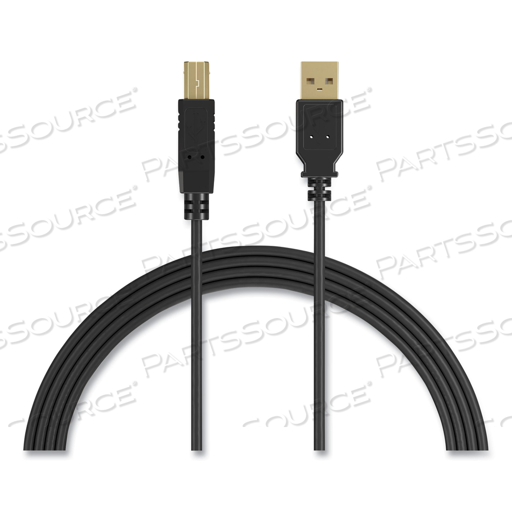 USB PRINTER CABLE, GOLD-PLATED CONNECTORS, 11 FT, BLACK 