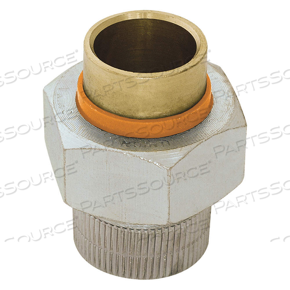 DIELECTRIC UNION, 3/4 IN X 3/4 IN FITTING PIPE SIZE, NYLON, GALVANIZED STEEL X BRASS by Approved Vendor