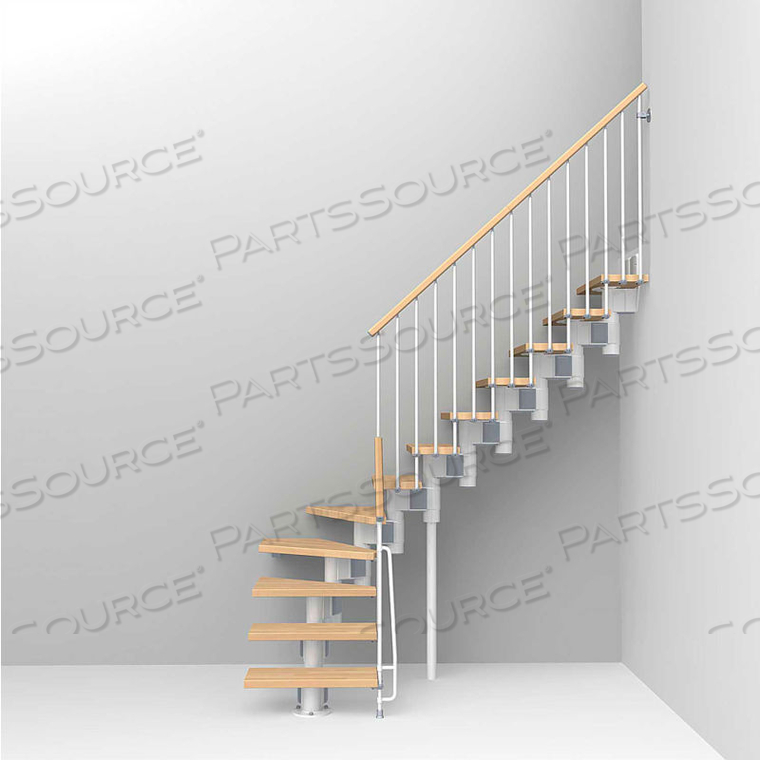 KOMPACT MODULAR STAIRCASE KIT, (88-5/8" TO 119-1/4"), *L* 29" TREAD, WHITE 