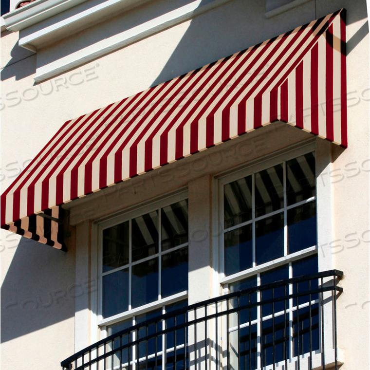 WINDOW/ENTRY AWNING 3-3/8'W X 3-11/16'H X 4'D BURGUNDY/TAN 