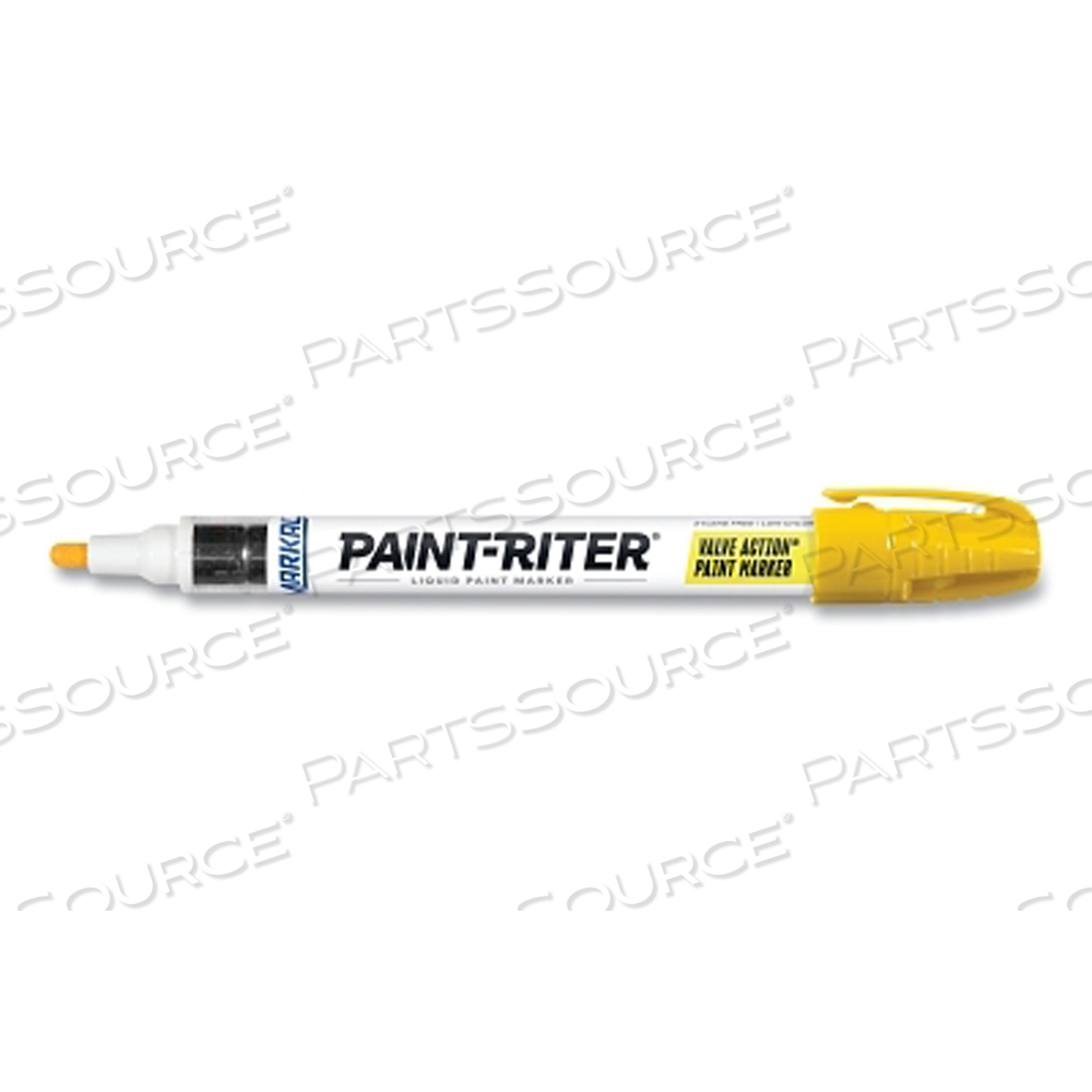 PAINT-RITER VALVE ACTION PAINT MARKER, YELLOW, 1/8 IN TIP, MEDIUM by Markal PAINT-RITER VALVE ACTION PAINT MARKER, YELLOW, 1/8 IN TIP, MEDIUM by Markal