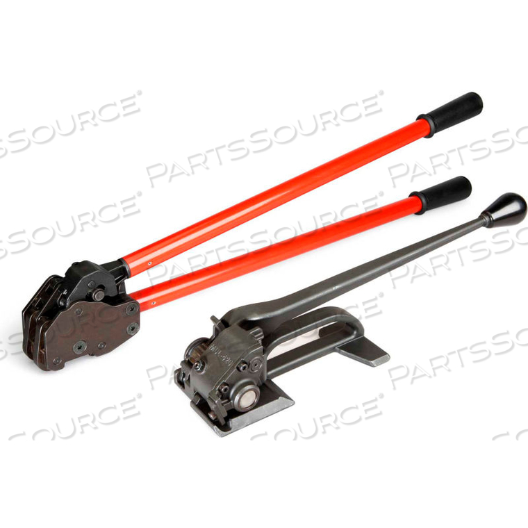 TOOL SET FOR STEEL STRAPPING FOR 1-1/4" STRAP, MUL-420 TENSIONER & MUL-430 SEALER by Teknika TOOL SET FOR STEEL STRAPPING FOR 1-1/4" STRAP, MUL-420 TENSIONER & MUL-430 SEALER by Teknika