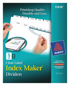 BINDER DIVIDER PRINT-ON LABELS WHITE by Avery