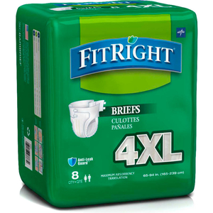 FITRIGHT CLOTH-LIKE BARIATRIC BRIEFS FOR WAIST SIZE 65"-94", BEIGE, 8/BAG by Medline Industries, Inc.