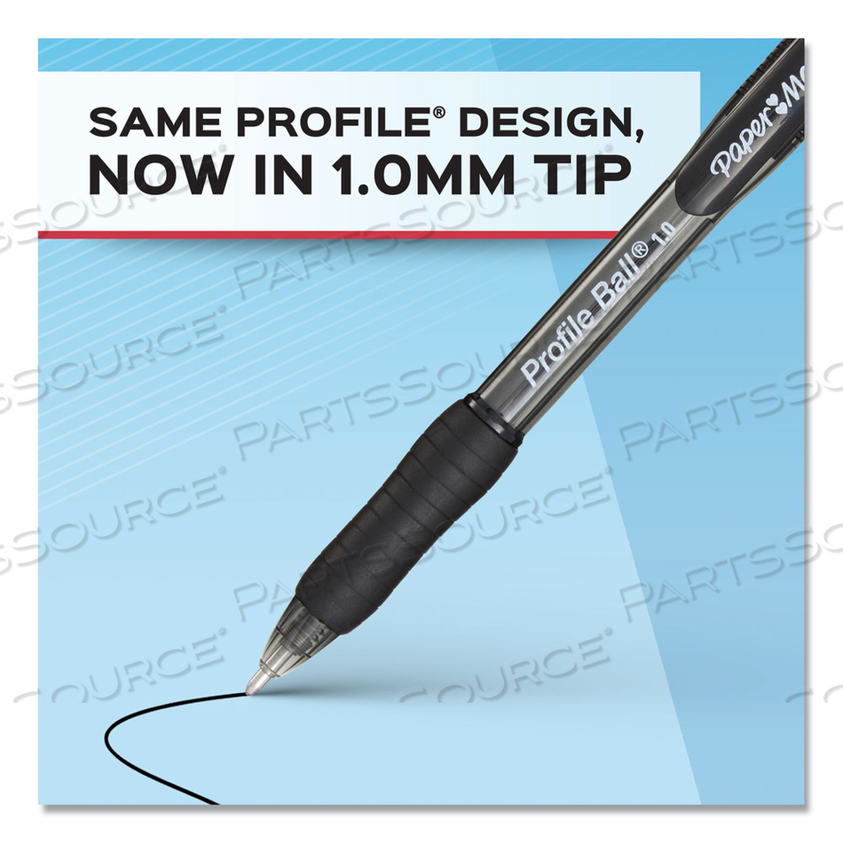 PROFILE BALLPOINT PEN, RETRACTABLE, MEDIUM 1 MM, BLACK INK, TRANSLUCENT BLACK BARREL by Paper Mate PROFILE BALLPOINT PEN, RETRACTABLE, MEDIUM 1 MM, BLACK INK, TRANSLUCENT BLACK BARREL by Paper Mate