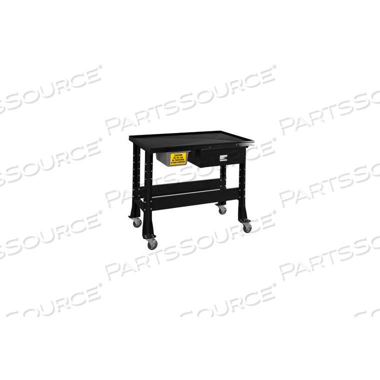 STANDARD TEAR-DOWN/FLUID CONTAINMENT BENCH-PORTABLE, 48"W X 32"D-GLOSS BLACK 