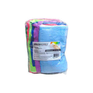 MICROWORKS MICROFIBER TOWELS, ASSORTED 2LB. BULK BAG by Hospeco