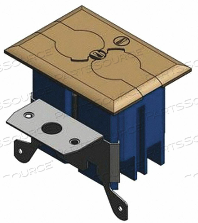 FLOOR BOX KIT, 1 GANG, 20.0 CU-IN., 3.00 IN. W X 3.33 IN. D, NONMETALLIC by Carlon