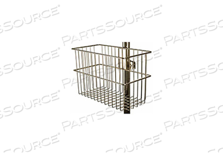 POLE MOUNTED ACCESSORY BASKET, CHROME PLATED STEEL, 12 IN X 8 IN X 5-3/4 IN by WT Farley Inc