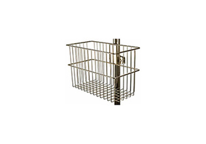 POLE MOUNTED ACCESSORY BASKET, CHROME PLATED STEEL, 12 IN X 8 IN X 5-3/4 IN by WT Farley Inc