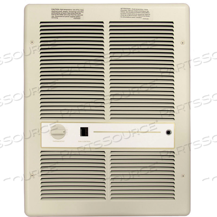FAN FORCED WALL HEATER WITH SUMMER FAN SWITCH - 1500/750W 120V IVORY by TPI Corporation