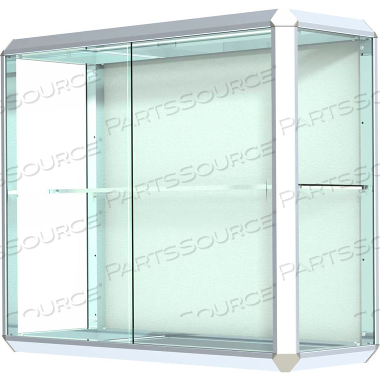 PROMINENCE DISPLAY CASE CHROME FRAME, FABRIC BACK 36"W X 14"D X 30"H 