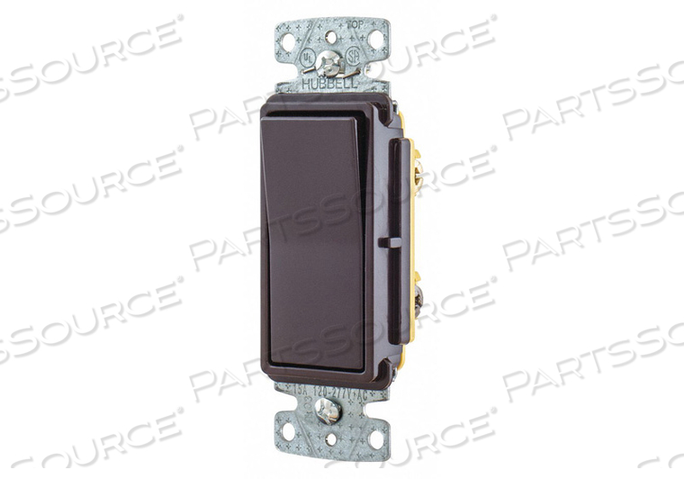 WALL SWITCH, ROCKER SWITCH, 3-WAY, BROWN, 15 A, SCREW TERMINALS by Hubbell Power Systems WALL SWITCH, ROCKER SWITCH, 3-WAY, BROWN, 15 A, SCREW TERMINALS by Hubbell Power Systems