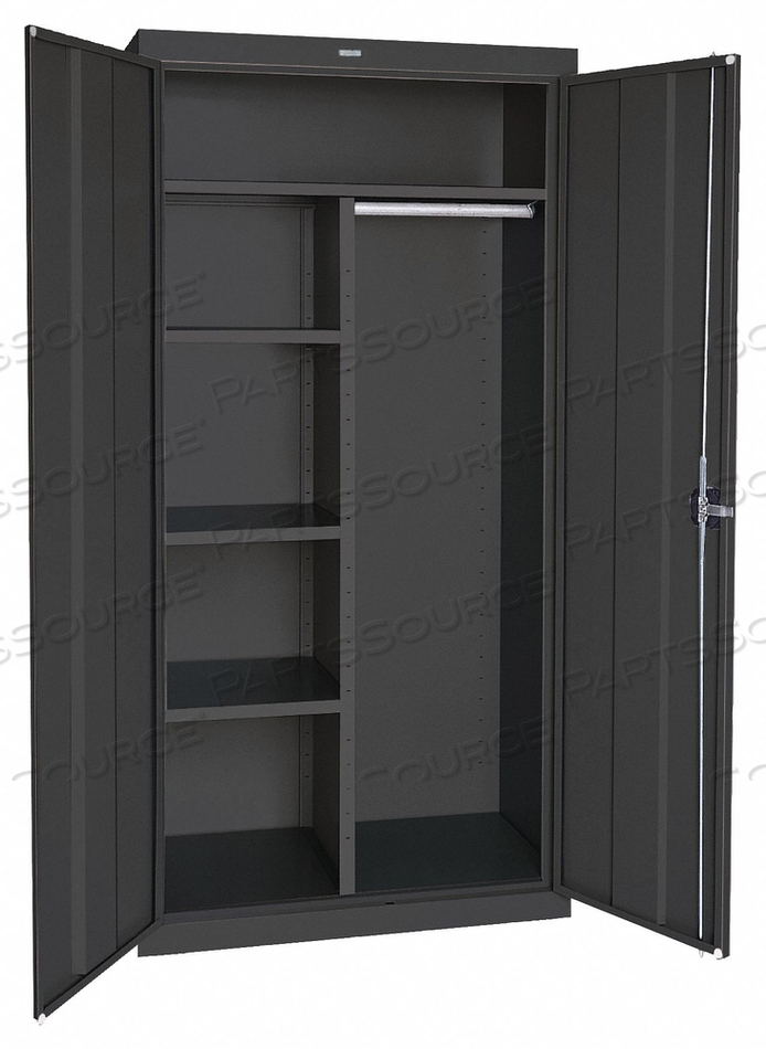 COMBO WARDROBE CABINET 72 H 46 W BLACK by Sandusky Lee Cabinets