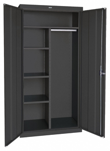 COMBO WARDROBE CABINET 72 H 46 W BLACK by Sandusky Lee Cabinets