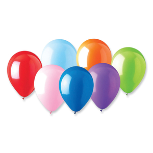 BALLOONS, 12", HELIUM QUALITY LATEX, ASSORTED COLORS, 100/PACK, 20 PACKS/CARTON by Tablemate